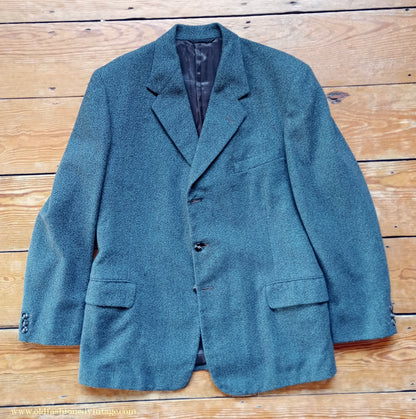 Vintage Mens 1950s 1960 Burtons Tweed 3 Piece Suit Teal Brown Speckled Fleck Thornproof Wool 40"
