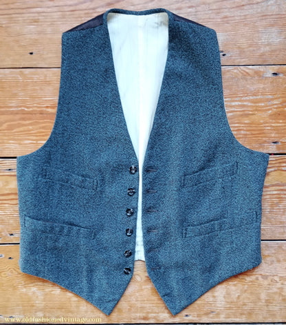 Vintage Mens 1950s 1960 Burtons Tweed 3 Piece Suit Teal Brown Speckled Fleck Thornproof Wool 40"