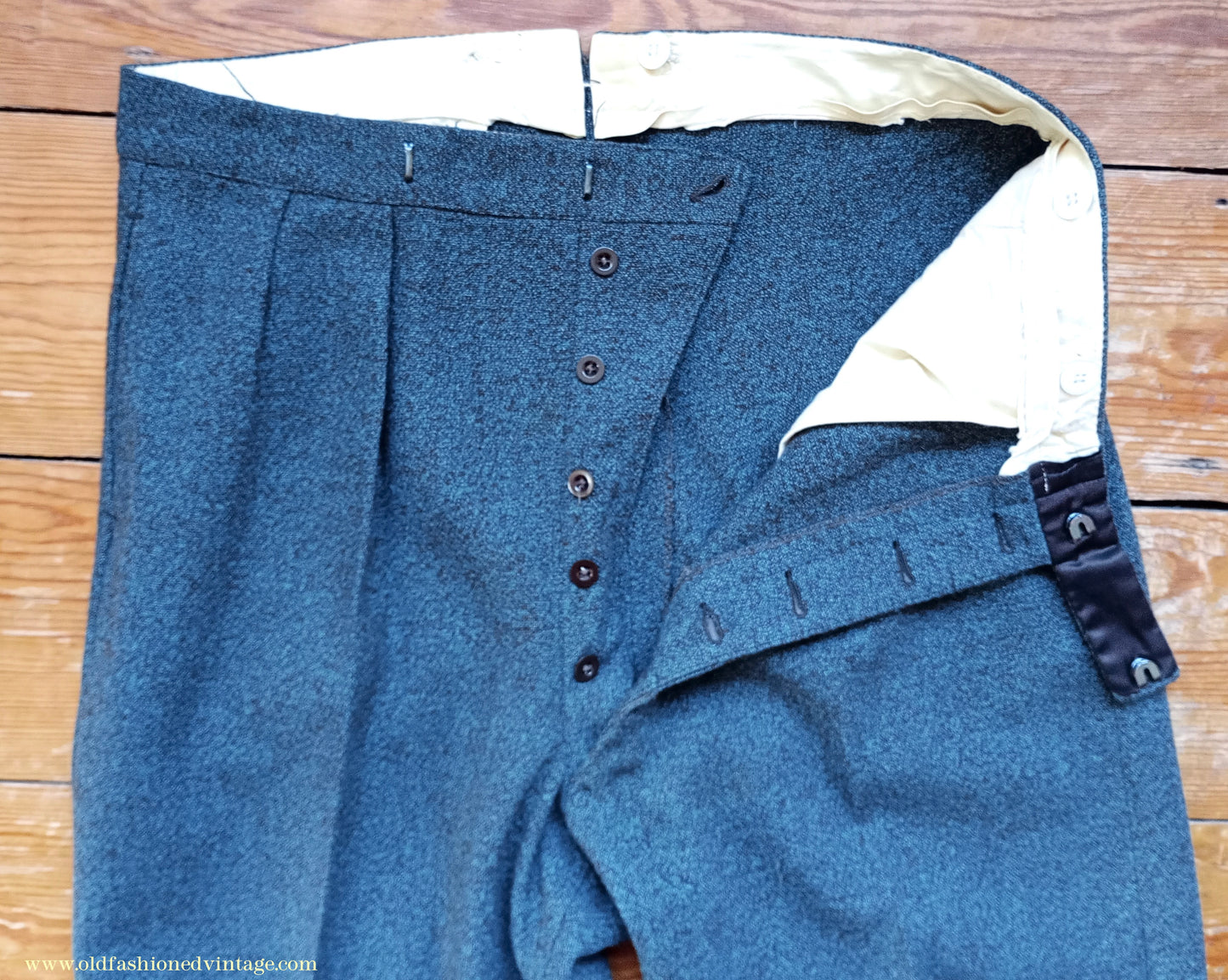 Vintage Mens 1950s 1960 Burtons Tweed 3 Piece Suit Teal Brown Speckled Fleck Thornproof Wool 40"