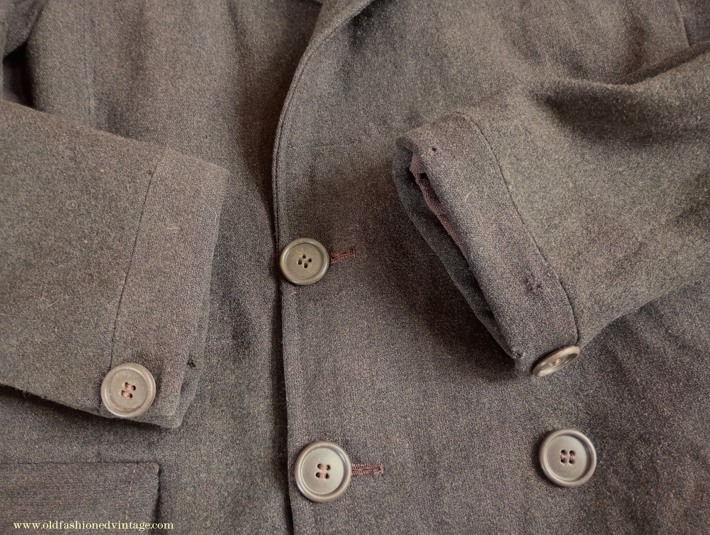 Vintage Mens Timeworn 1930s 1940s Back Belted Double Breasted Work Jacket Brown Wool 38"
