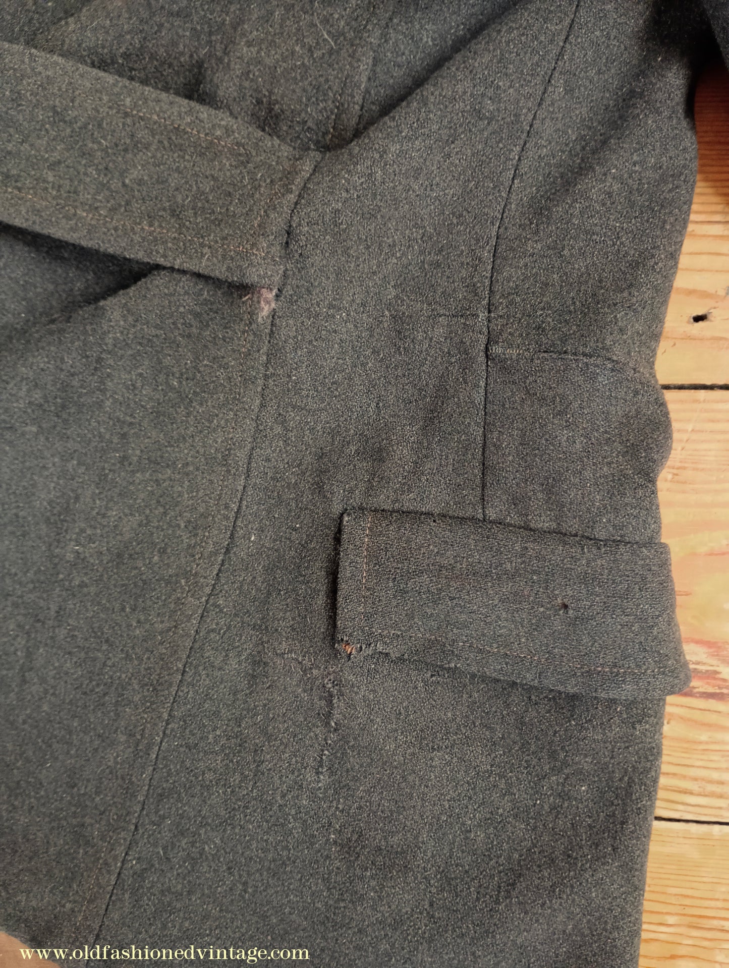 Vintage Mens Timeworn 1930s 1940s Back Belted Double Breasted Work Jacket Brown Wool 38"