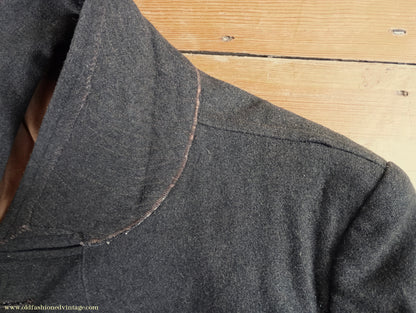 Vintage Mens Timeworn 1930s 1940s Back Belted Double Breasted Work Jacket Brown Wool 38"