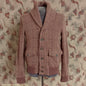 Mens Polo Ralph Lauren Shawl Collar Cardigan Sweater Jacket Brown Windowpane Check 1930s Vintage Style M
