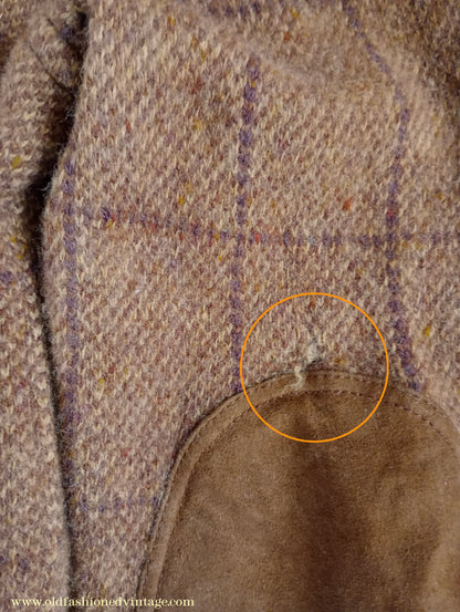 Mens Polo Ralph Lauren Shawl Collar Cardigan Sweater Jacket Brown Windowpane Check 1930s Vintage Style M
