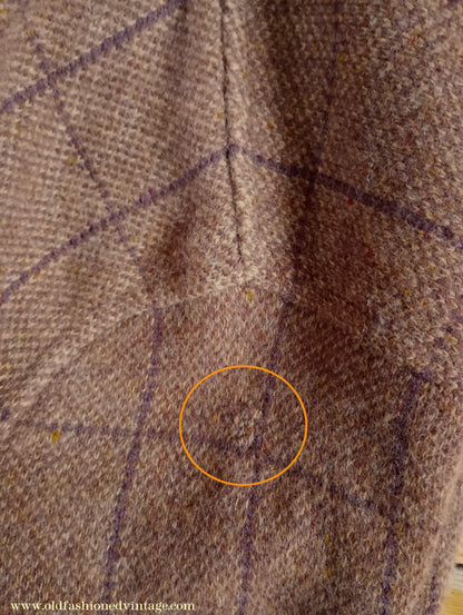 Mens Polo Ralph Lauren Shawl Collar Cardigan Sweater Jacket Brown Windowpane Check 1930s Vintage Style M