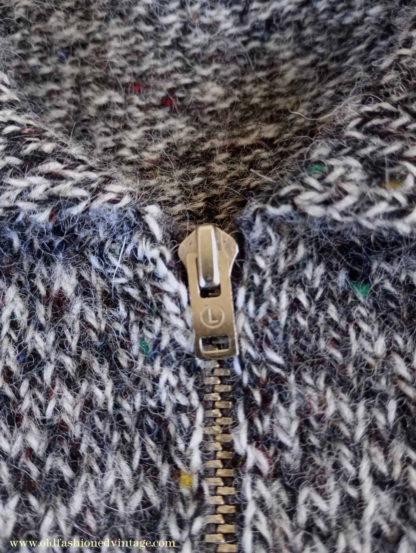 Old Fashioned Garments Vintage Reproduction 1940s Mens Zip Neck Jumper Polo Collar Sweater Lumberjacket Medium