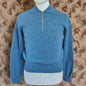 Old Fashioned Garments Vintage Reproduction 1940s Mens Zip Neck Jumper Polo Collar Sweater Lumberjacket Small