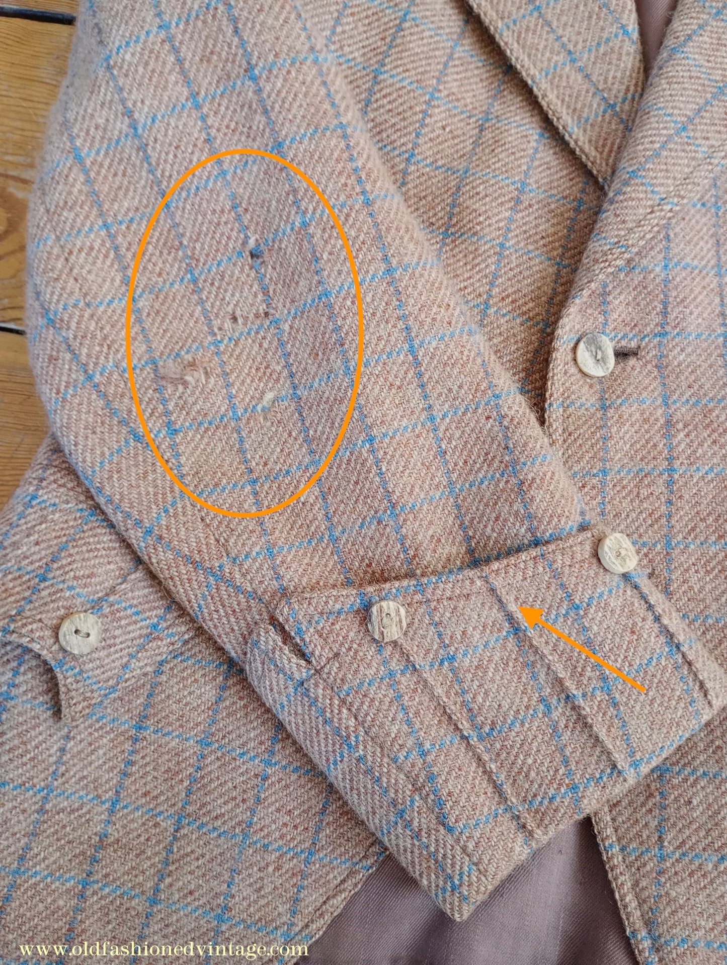 Vintage Mens 1930s Tweed Argyll Kilt Jacket & Waistcoat Set Ginger Windowpane Check Wool Tailored Traditional Scottish Sports Coat 36"