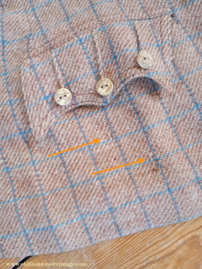 Vintage Mens 1930s Tweed Argyll Kilt Jacket & Waistcoat Set Ginger Windowpane Check Wool Tailored Traditional Scottish Sports Coat 36"
