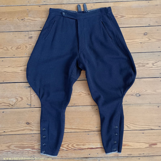 Vintage Mens 1940s Breeches Navy Blue European Jodhpurs Riding Work Trousers Pants 40s 34"