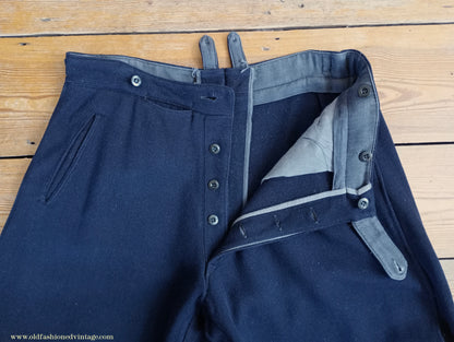 Vintage Mens 1940s Breeches Navy Blue European Jodhpurs Riding Work Trousers Pants 40s 34"