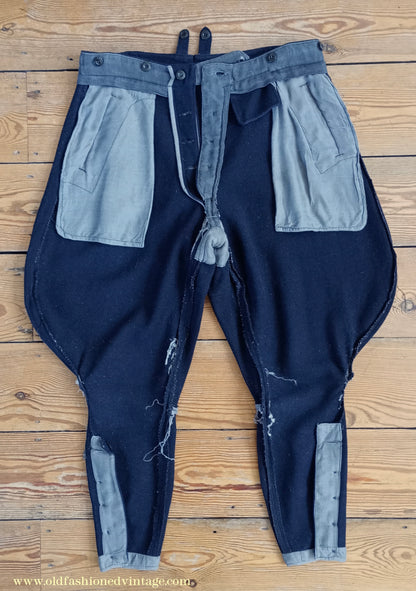 Vintage Mens 1940s Breeches Navy Blue European Jodhpurs Riding Work Trousers Pants 40s 34"
