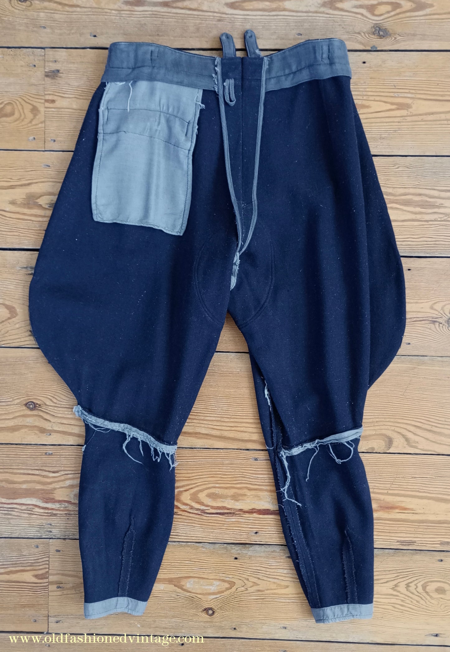 Vintage Mens 1940s Breeches Navy Blue European Jodhpurs Riding Work Trousers Pants 40s 34"