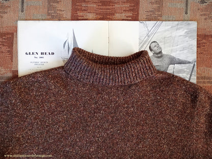 Old Fashioned Garments Vintage Reproduction 1930s 1940s Mens Roll Neck Jumper Polo Turtle Sweater Medium