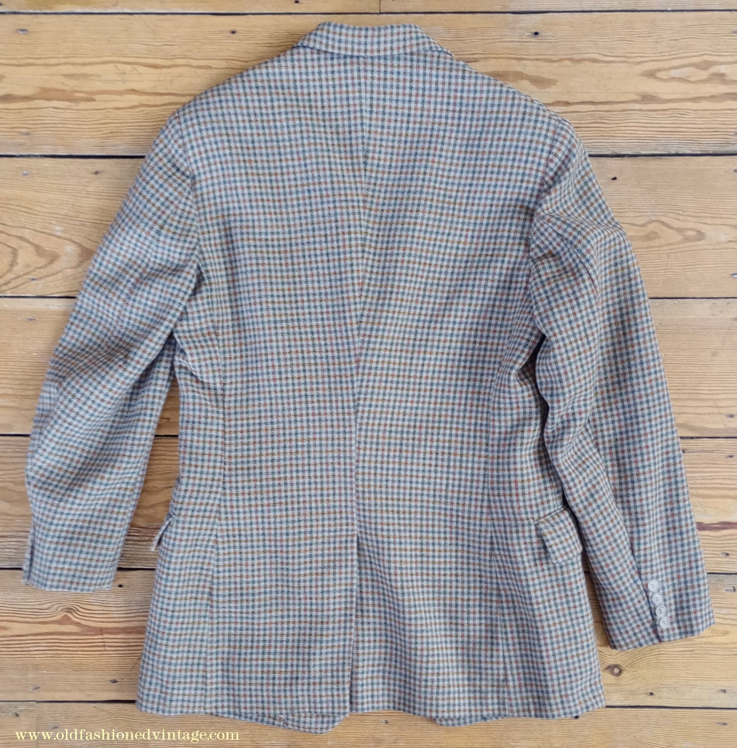 Vintage Mens 1950s Burtons Irish Tweed Sports Jacket Taupe Checked 38"
