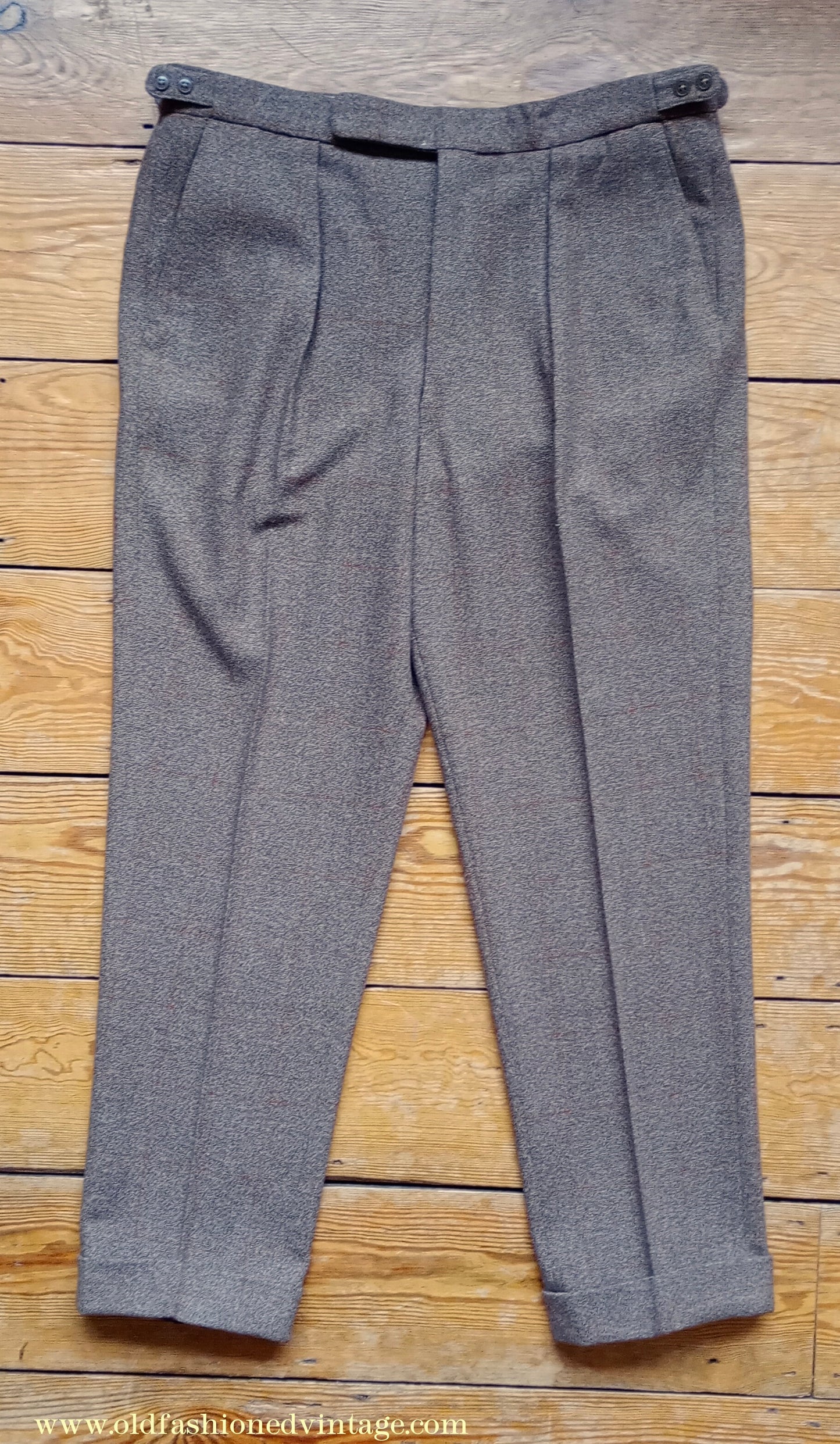 Vintage Mens 1960s DAKS Simpson Tweed Suit Olive Brown Orange Windowpane Wool 2 Piece 44"