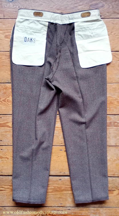 Vintage Mens 1960s DAKS Simpson Tweed Suit Olive Brown Orange Windowpane Wool 2 Piece 44"