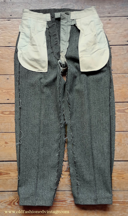 Vintage Mens Early 1960s London Bespoke Tailored Tweed Suit Olive Green Wool 2 Piece 38" Long