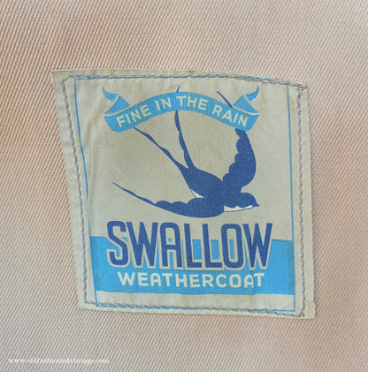 Vintage 1940s CC41 Double Breasted Overcoat Brown Herringbone Wool Tweed DB Belted UK S