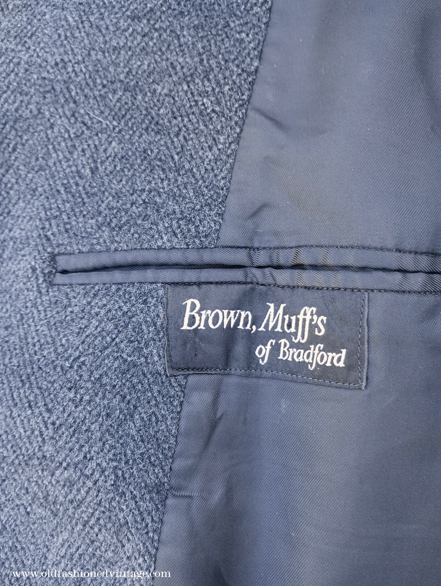 Vintage Mens 1940s 1950s Double Breasted Overcoat Coat Dark Grey Wool DB Belted Medium Long