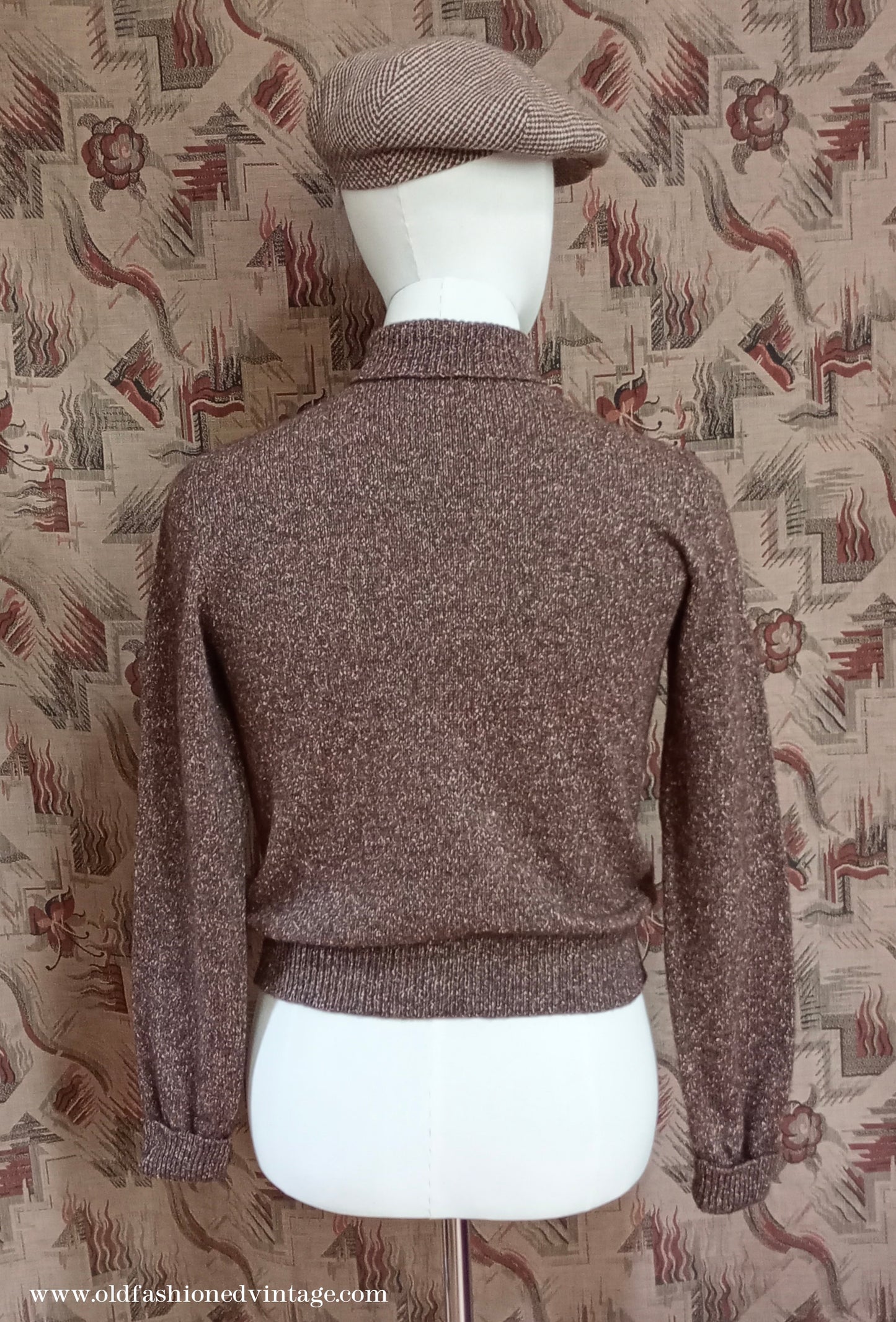 Old Fashioned Garments Vintage Reproduction 1930s 1940s Mens Roll Neck Jumper Polo Turtle Sweater Small