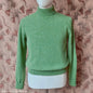 Old Fashioned Garments Vintage Reproduction 1930s 1940s Mens Roll Neck Jumper Green Shetland Wool Polo Turtle Sweater Medium