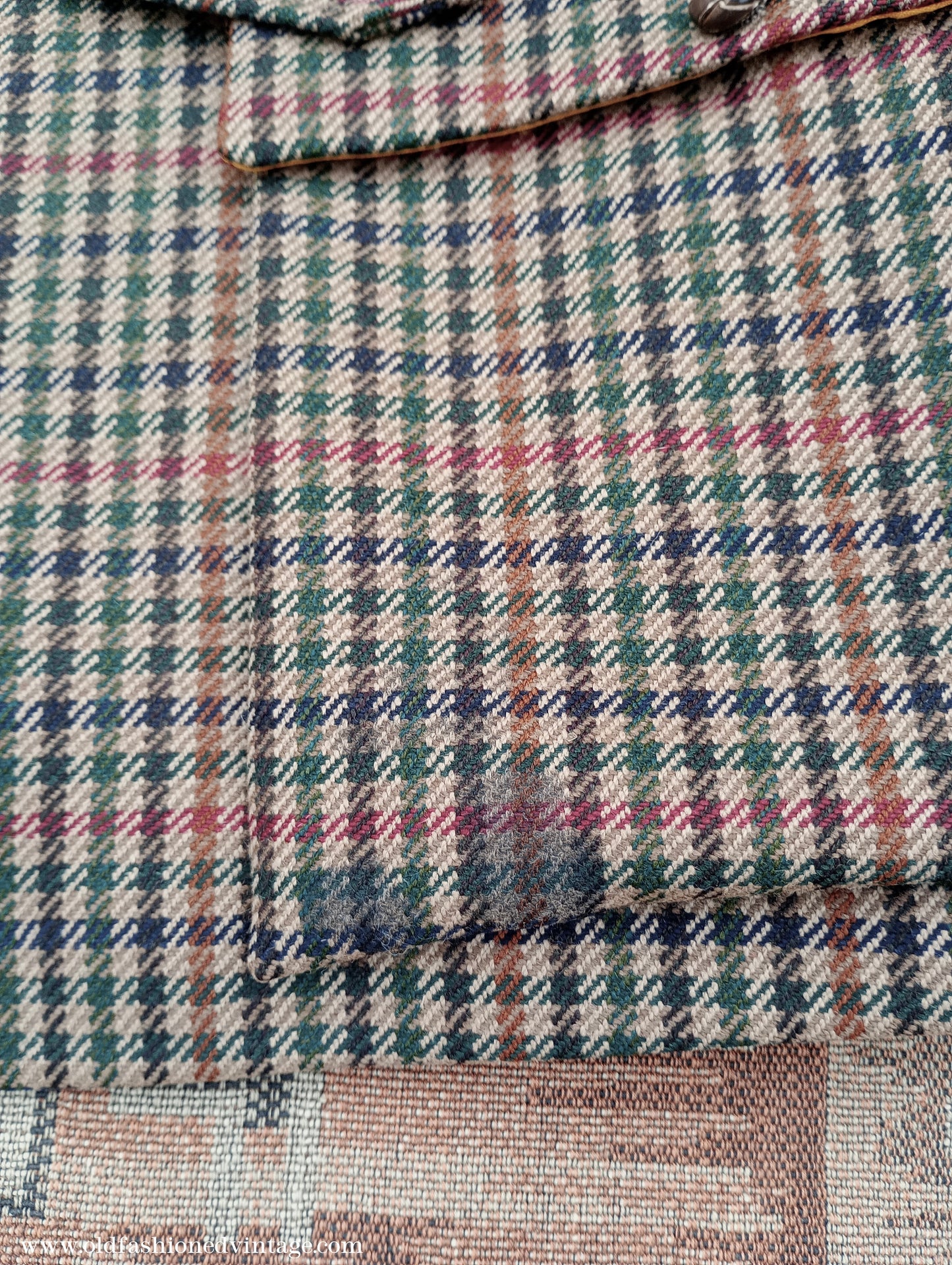 Mens John Brocklehurst Norfolk Tweed Country Belted Jacket Brown Checked Plaid Wool 42"