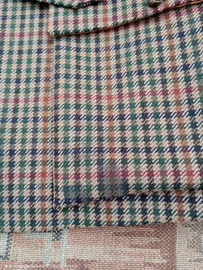 Mens John Brocklehurst Norfolk Tweed Country Belted Jacket Brown Checked Plaid Wool 42"