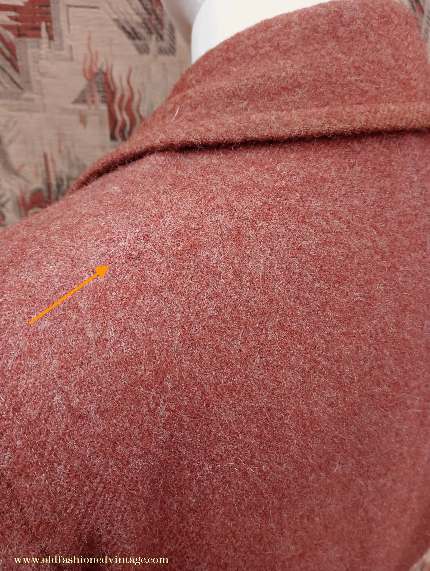 Vintage 1940s Burton CC41 Double Breasted Overcoat Rust Brown Wool Tweed DB Belted 38"