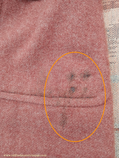 Vintage 1940s Burton CC41 Double Breasted Overcoat Rust Brown Wool Tweed DB Belted 38"