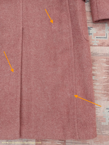 Vintage 1940s Burton CC41 Double Breasted Overcoat Rust Brown Wool Tweed DB Belted 38"