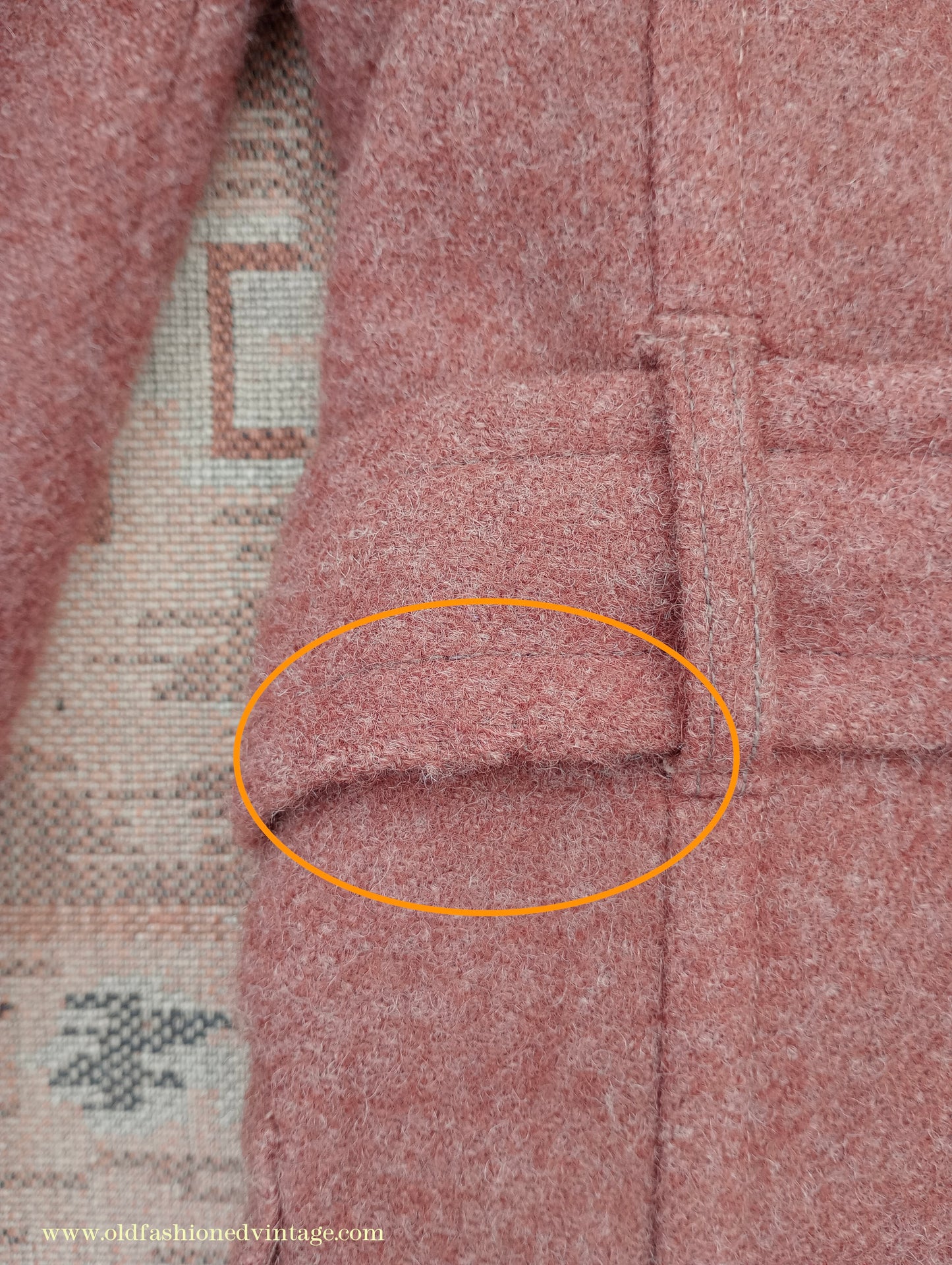 Vintage 1940s Burton CC41 Double Breasted Overcoat Rust Brown Wool Tweed DB Belted 38"