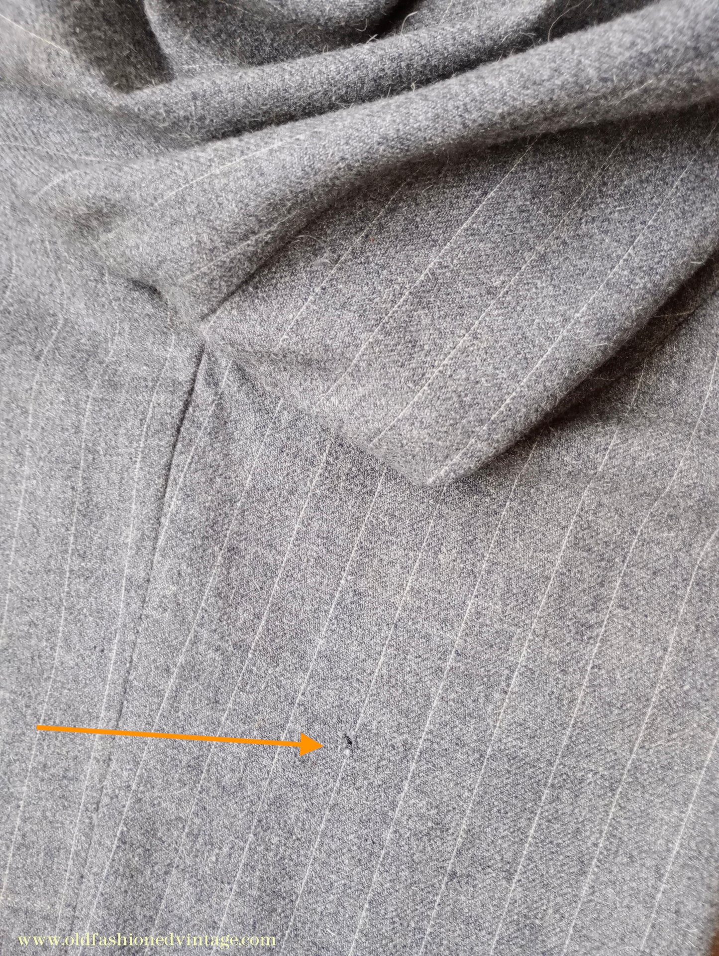 Vintage Mens 1940s Grey Pinstripe Flannel Trousers Pants 30"