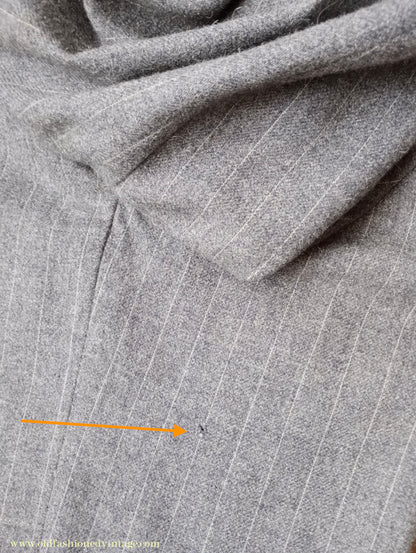 Vintage Mens 1940s Grey Pinstripe Flannel Trousers Pants 30"