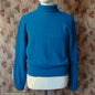 Old Fashioned Garments Vintage Reproduction 1930s 1940s Mens Roll Neck Jumper Petrol Blue Green Shetland Wool Polo Turtle Sweater M L