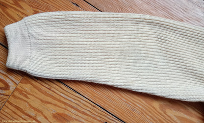 Vintage Mens 1950s 1960s Bleyle Cream Wool Zip Up Cardigan Sweater Jacket Blouson Lumberjacket M L