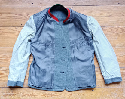 Vintage Mens 1940s Janker Trachten Jacket Double Breasted Coat Grey Wool Horn Buttons Traditional Tyrol German Folk 40"