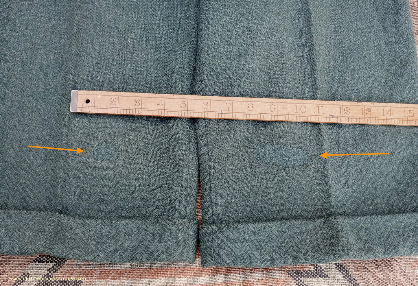 Vintage Mens 1940s CC41 Green Tweed Suit 2 Piece Single Breasted Herringbone Wool 37" 38"