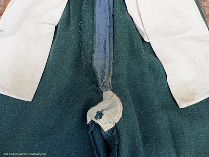 Vintage Mens 1940s CC41 Green Tweed Suit 2 Piece Single Breasted Herringbone Wool 37" 38"