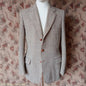 Vintage Mens 1950s Harris Tweed Sports Jacket Green Brown Beige Houndstooth Shepherd Check 37"