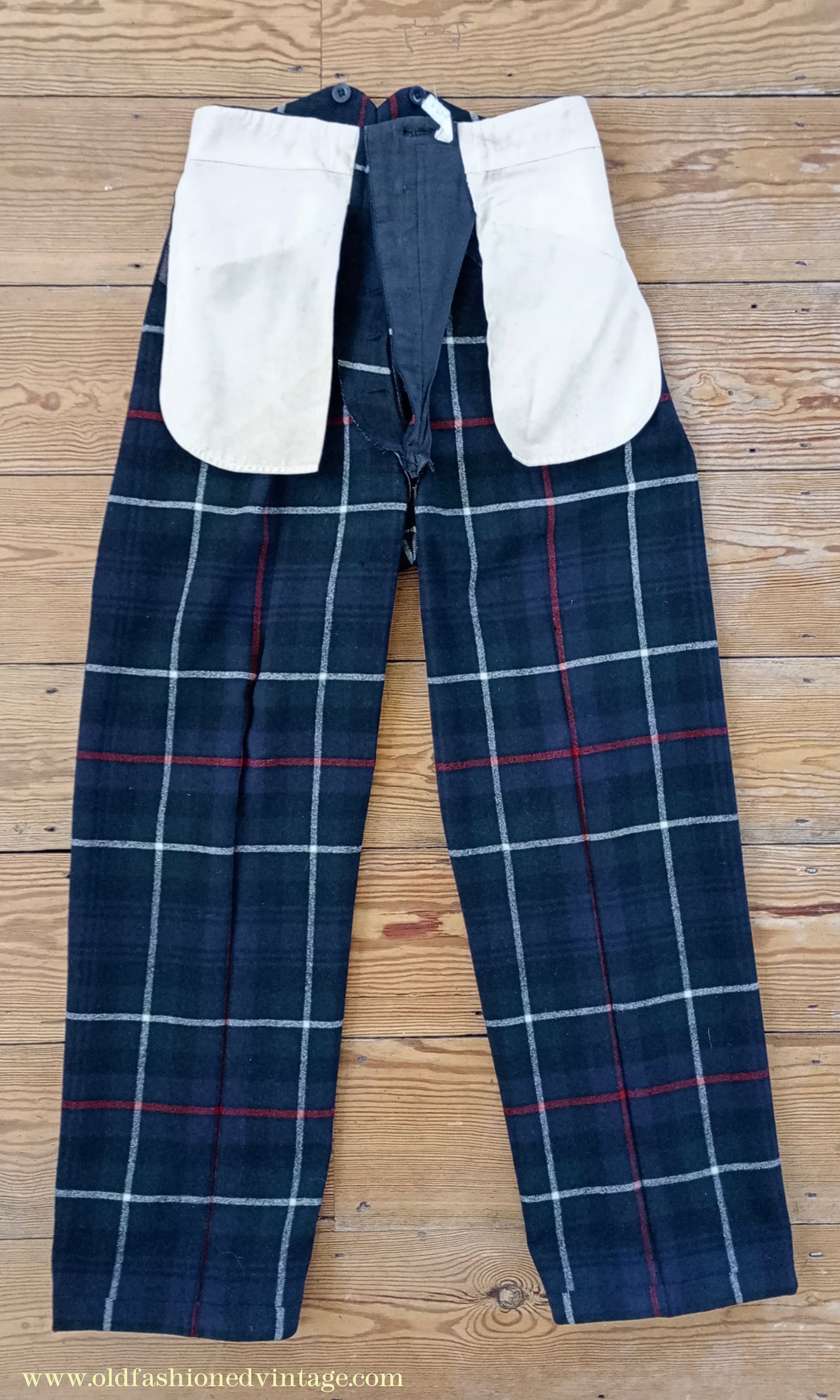 Vintage Mens 1940s Bespoke Mackenzie Tartan Trews Military Highland Trousers Post WW2 Uniform Pants 30"