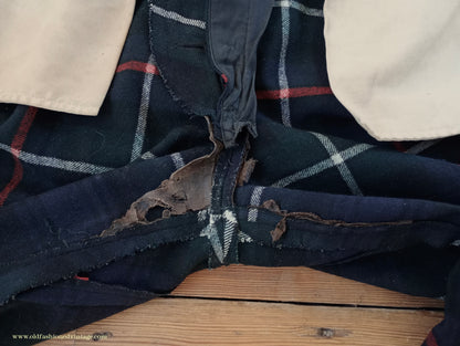 Vintage Mens 1940s Bespoke Mackenzie Tartan Trews Military Highland Trousers Post WW2 Uniform Pants 30"
