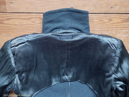 Vintage Mens 1940s 'Guards' Double Breasted Overcoat Coat Blue Grey Wool DB Belted 36"