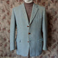 Vintage Mens 1950s John Collier Harris Tweed Sports Jacket Sage Green Brown Houndstooth Shepherd Check 38"
