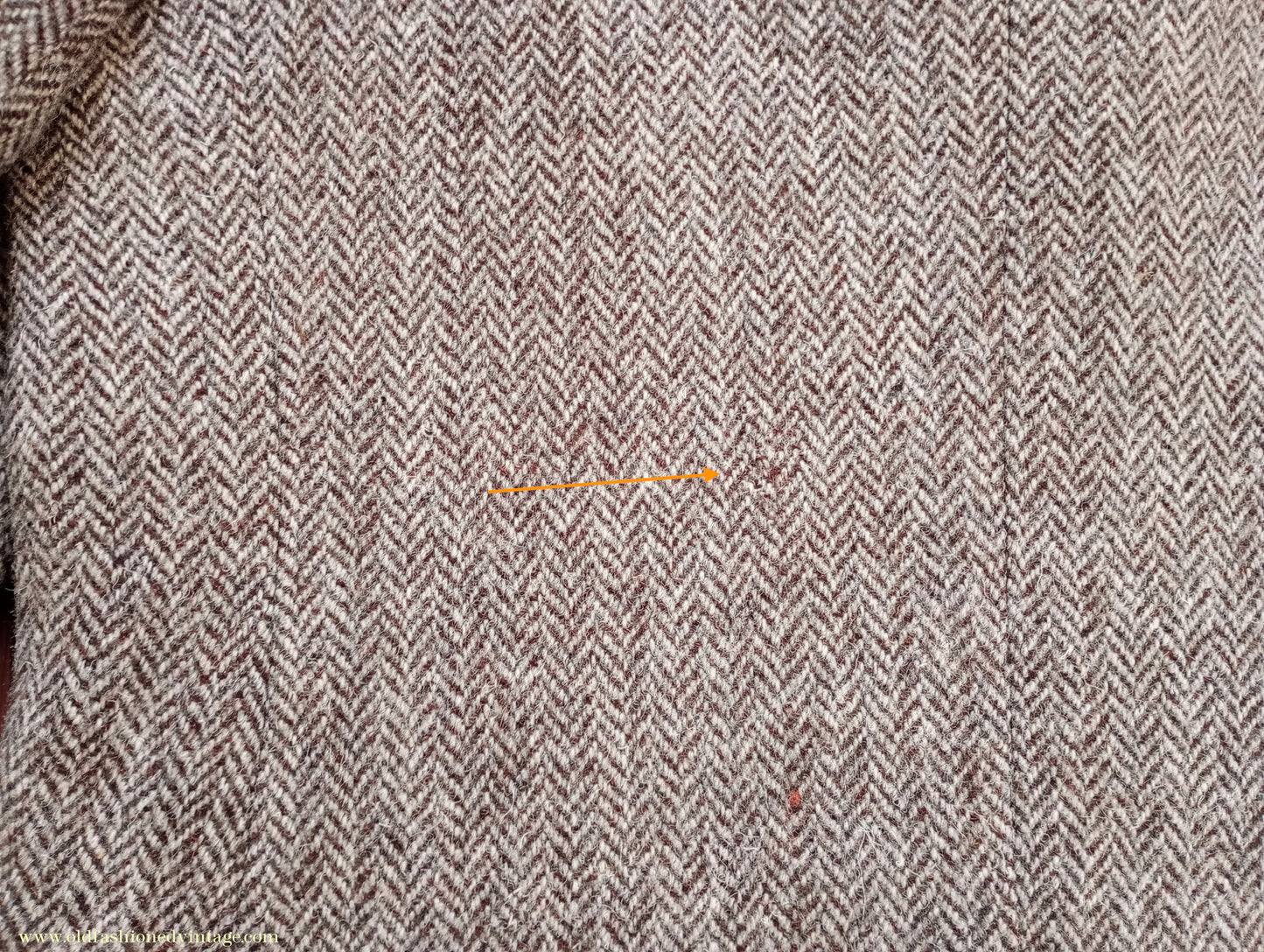 Vintage Mens 1960s Alexandre Harris Tweed 3 Piece Suit Brown Oatmeal Herringbone Wool 40" Long