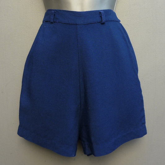 Rare Original Vintage 1950s Jantzen Blue Rayon Shorts Waist 23"