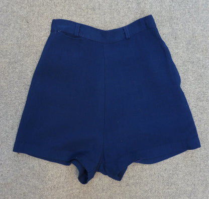 Rare Original Vintage 1950s Jantzen Blue Rayon Shorts Waist 23"