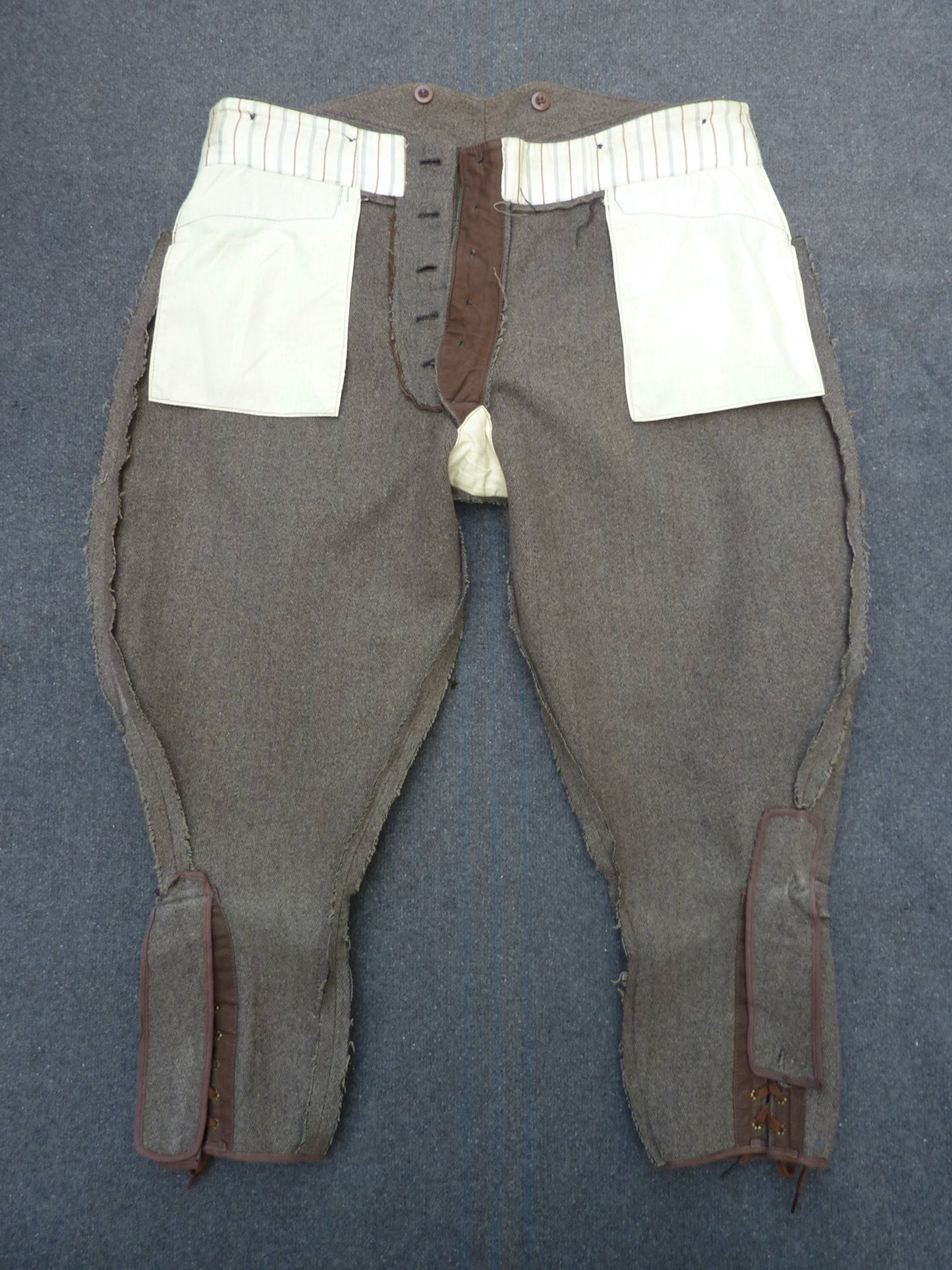 Vintage Mens 1940s CC41 Breeches Derby Tweed Brown Green Jodhpurs Riding Work Trousers Pants 40s