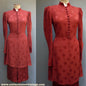 Superb Original Vintage 1930s Handmade Tunic Dress Rusty Red Rayon Crepe UK S/M