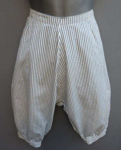 Vintage Edwardian Trap Door Bloomers Striped Cotton Big Knickers Knickerbocker UK S